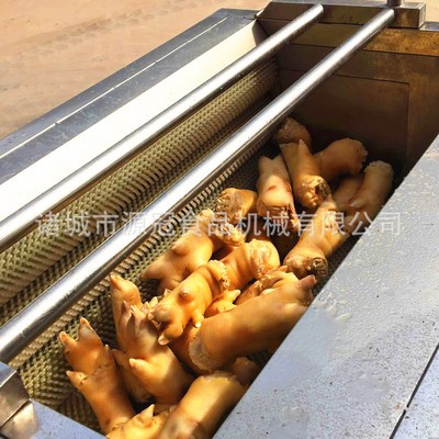 廠家批發(fā)不銹鋼毛刷清洗機(jī) 羊蹄清洗機(jī) 連續(xù)式豬腳清洗機(jī)容量大Y
