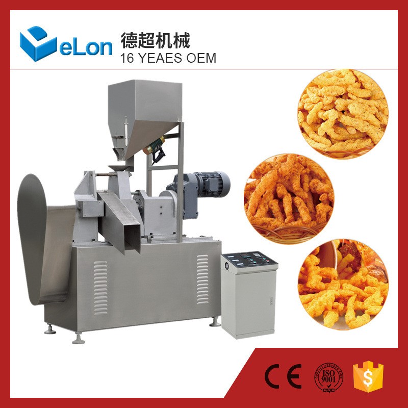 油炸型粟米條生產(chǎn)線 奇多食品加工設備 單螺桿膨化機 油炸設備
