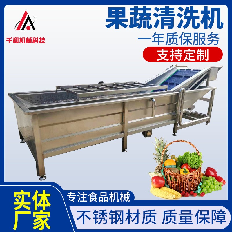 蔬果清洗加工流水線 氣泡翻浪洗果機廠家 白菜酸菜洗菜機成套機器