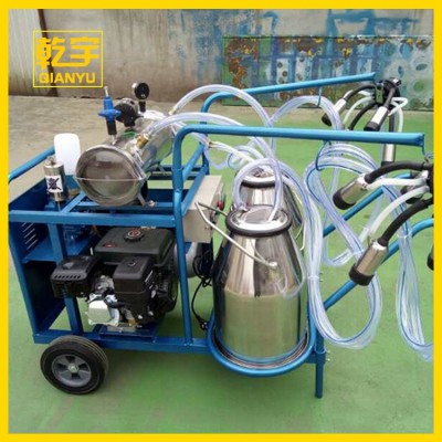 山東擠奶機廠家供應(yīng)雙桶真空泵油電兩用擠奶機 移動式奶牛擠奶機