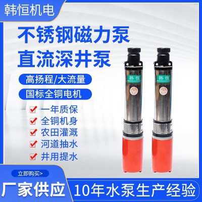 48v大流量不銹鋼磁力泵小型家用潛水泵農用高揚程灌溉直流深井泵