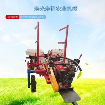 廠家直銷藥材苗板藍根苗 蒼術 防風 黃芪 西洋參苗起壟鋪膜移栽機