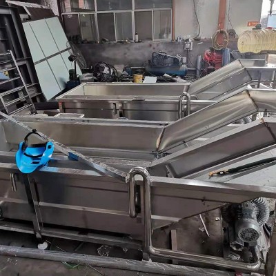 SUS304芥菜氣泡清洗機洗蔬菜機 速凍蔬菜清洗設(shè)備 果蔬清洗線