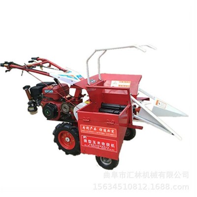 手扶玉米收獲割臺 電啟動山地掰棒子機 苞谷扒皮單行收割機