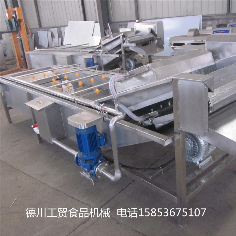 不銹鋼高壓噴淋氣泡清洗機(jī) 預(yù)制菜凈菜加工流水線 胡蘿卜清洗機(jī)