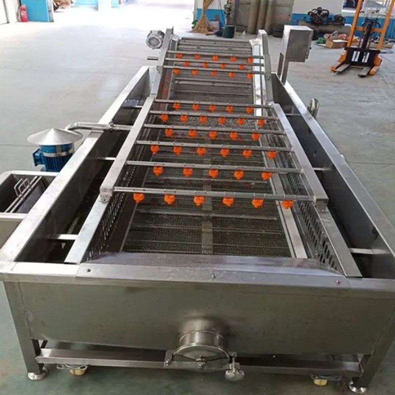 果蔬氣泡清洗機 水果蔬菜自動噴淋清洗機 清洗漂燙冷卻風(fēng)干流水線
