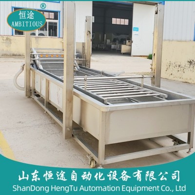 全自動凈菜氣泡清洗機 蘋果梨橙子棗加工流水線 果蔬食品創業設備