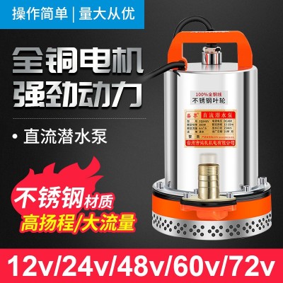 農用家用12V24V48v60v直流泵車船電動排污潛水泵大流量便捷抽水機