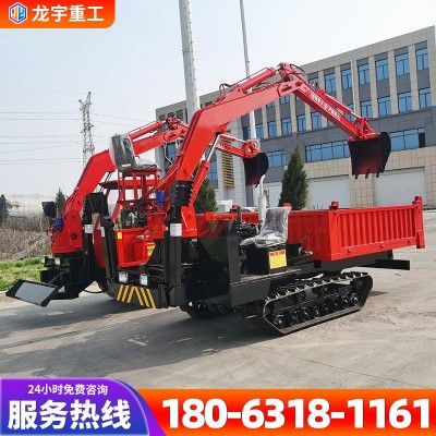 山區沼澤用橡膠履帶四不像隨車挖 6噸多功能全地形自卸履帶運輸車