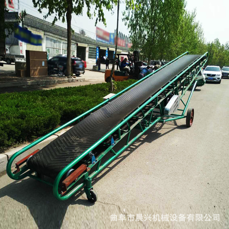 移動方管伸縮輸送機糧食升降輸送皮帶機爬坡防滑伸縮運送機械廠家