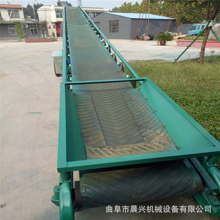 移動方管伸縮輸送機糧食升降輸送皮帶機爬坡防滑伸縮運送機械廠家