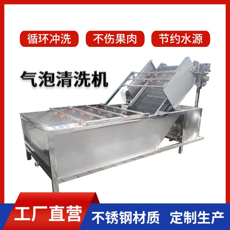 蘋果氣泡式清洗機 大型蘋果氣泡清洗機設(shè)備 不銹鋼清洗蘋果機器