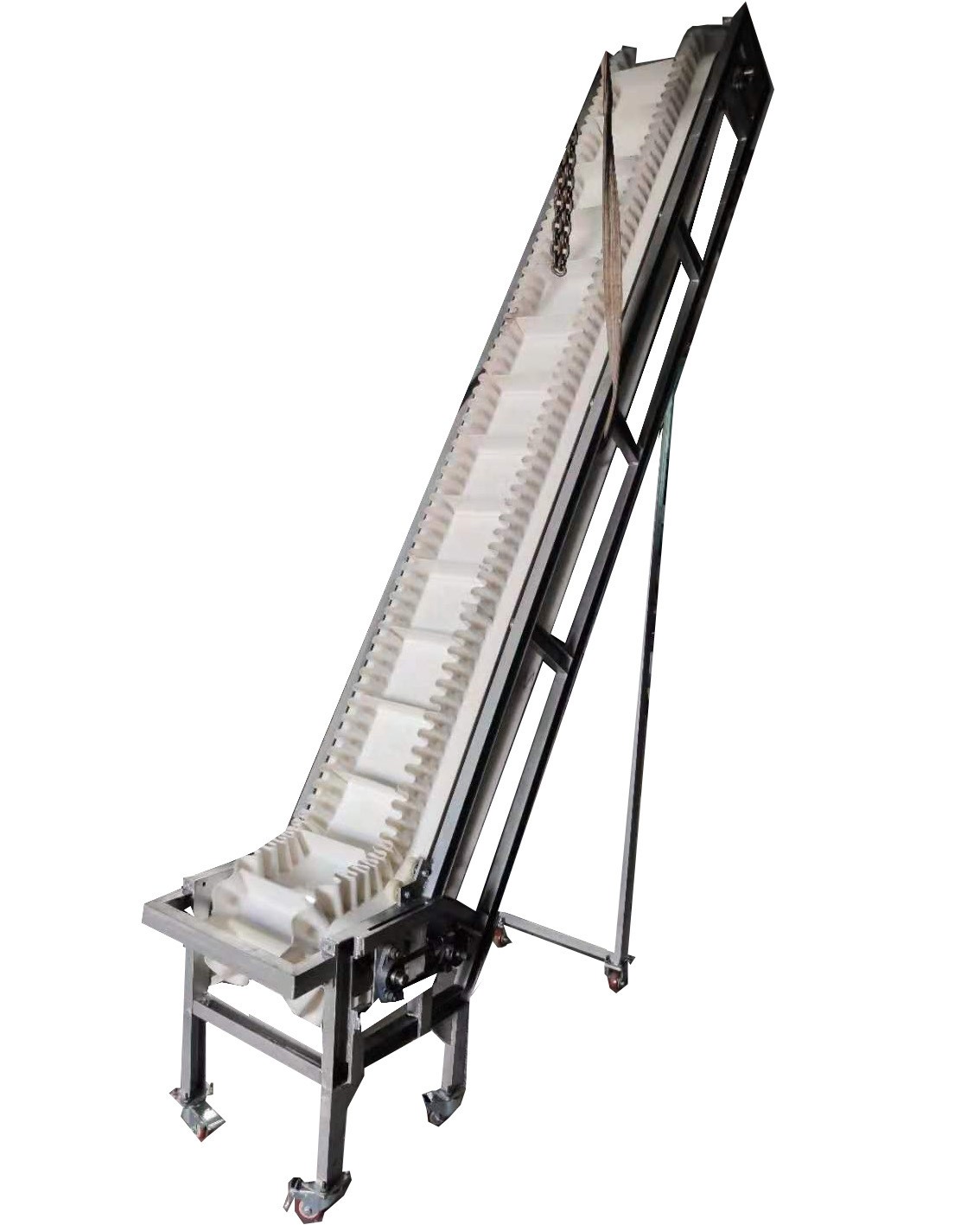 PU擋板輸送機廠家 水平/爬坡皮帶提升機 東莞PVC裙邊皮帶輸送機