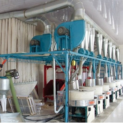 潤埠泰一帶一路出口 仿古1米X10臺石磨小麥皮芯分離麥芯粉磨面機