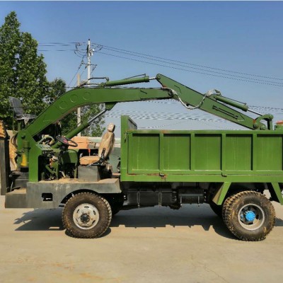 農用礦用自卸隨車挖 四不像隨車挖機視頻 山東濟寧挖土運輸兩用車