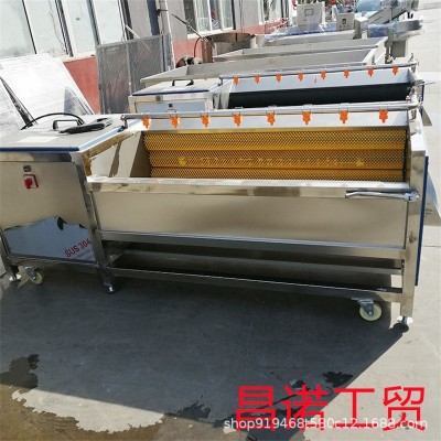 南瓜土豆滾動式毛輥清洗機 甘蔗去泥沙去灰塵清洗設備 昌諾工貿