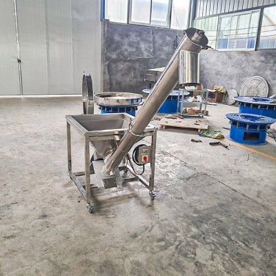 雷誠塑料飼料絞龍?zhí)嵘龣C螺桿式輸送機電動不銹鋼螺旋糧食上料機