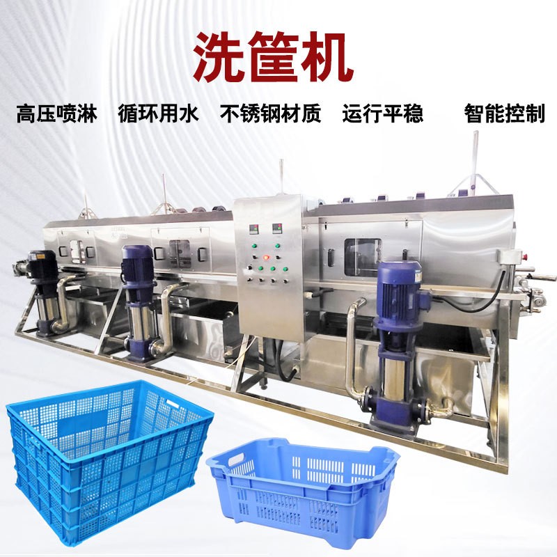 全自動周轉筐洗筐機屠宰筐清洗設備高壓噴淋塑料筐去泥去沙清洗機