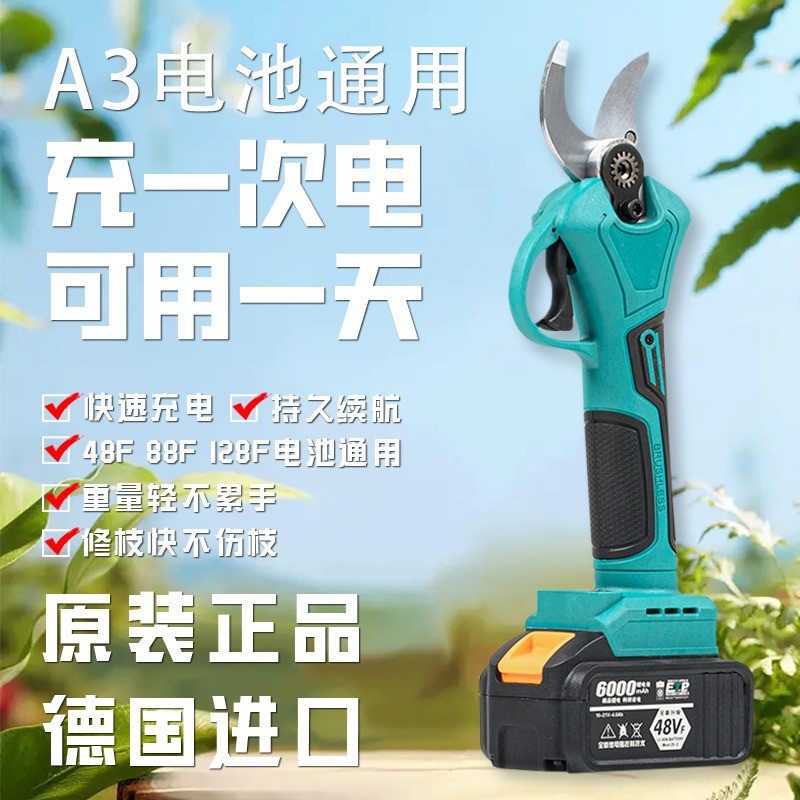 德國園林電動修枝剪果樹樹枝剪手動電剪戶外無線電動剪刀 廠家批發
