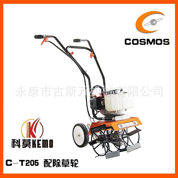 供應2.2馬力汽油除草機小型微耕機農用耕地翻土機配除草輪多功能