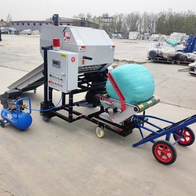 全自動(dòng)打捆機(jī)青儲(chǔ)打包機(jī)青貯機(jī)飼料牧草玉米秸稈打捆包膜一體機(jī)