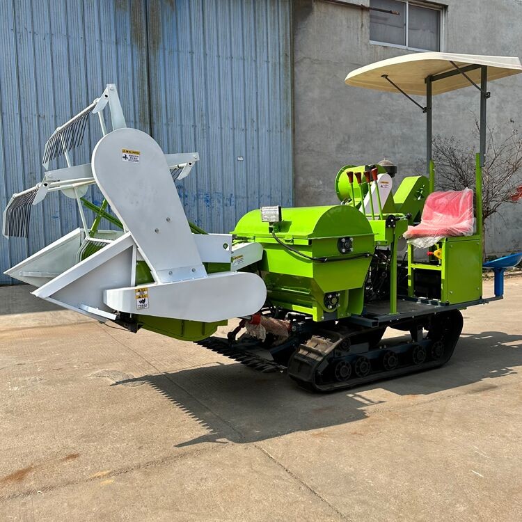 小麥水稻黃豆收割機 履帶式水稻聯(lián)合收獲機 家用全自動收稻谷機