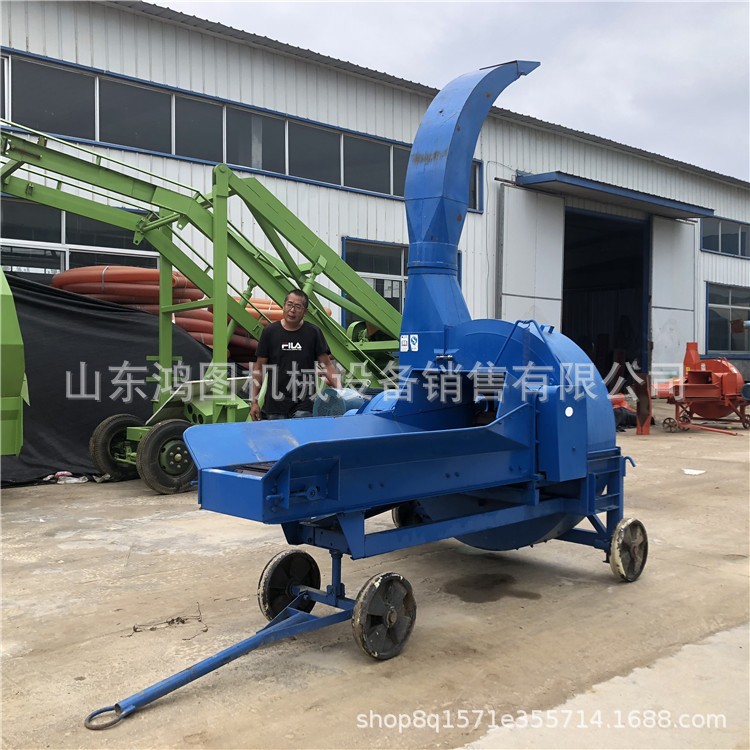 立式高噴式秸稈鍘草機(jī)干鮮牧草飼料揉絲機(jī)三輪車載鍘揉一體機(jī)