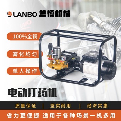 220V果園電動打藥機四級銅電機家用皮帶式直聯(lián)式高壓泵噴霧機組