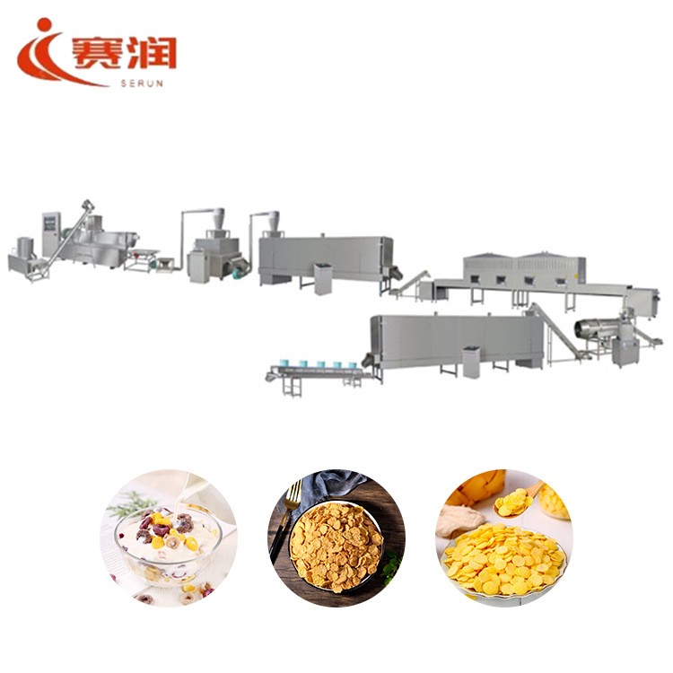 早餐玉米片生產線 即食谷物脆膨化機 牛奶沖泡谷物片生產設備